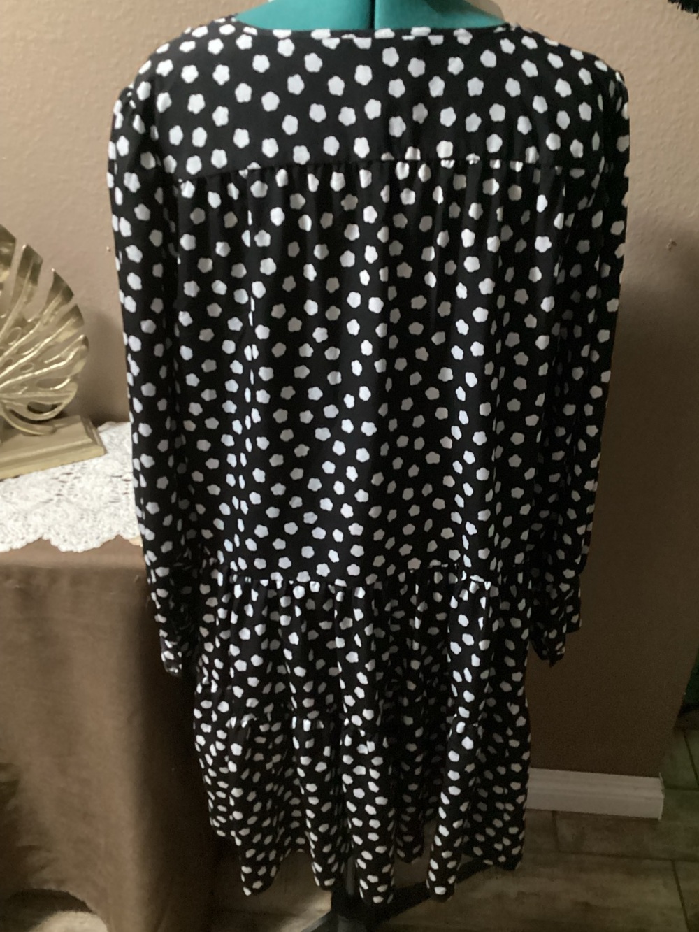kate spade Black and White Polka Dot Long Sleeve Tiered Dress - Picture 5 of 12